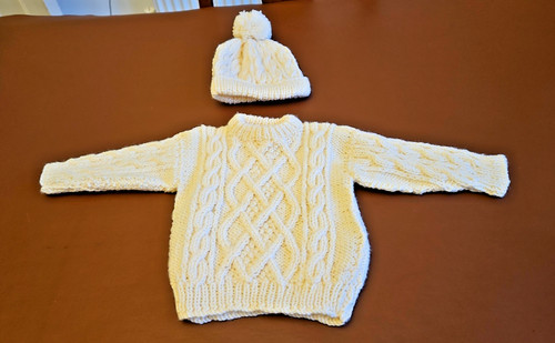 Child hand knitted aran - child`s,