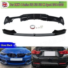FOR BMW F32 F33 F36 M SPORT GLOSS BLACK BODYKIT FRONT LIP SPLITTER REAR DIFFUSER