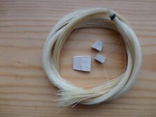 VIOLIN BOW RE-HAIR KIT, 1 NATURAL WHITE HANK PLUS SET OF 3 BOW TIP/FROG WEDGES!