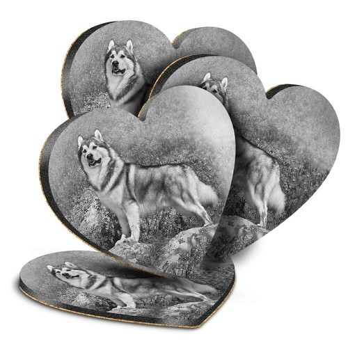Heart mdf coasters - 4x,