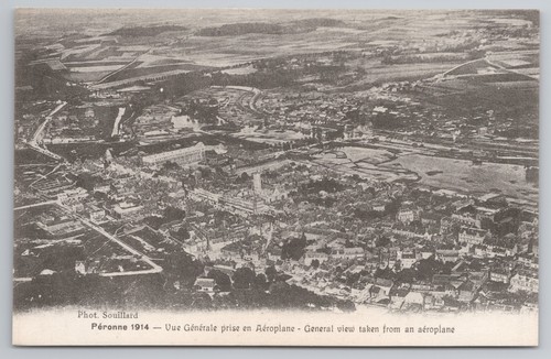 Peronne aerial view 1914 - view, somme