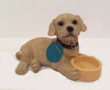 golden labrador pup Dog with bowl Ornament  walkies Figure by Leonardo Brand New