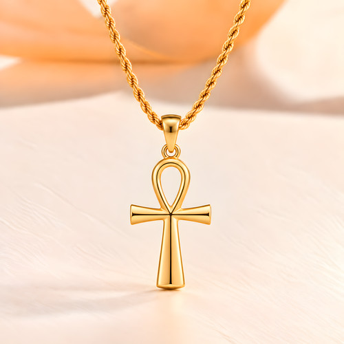14ct gold plated - plated, ankh