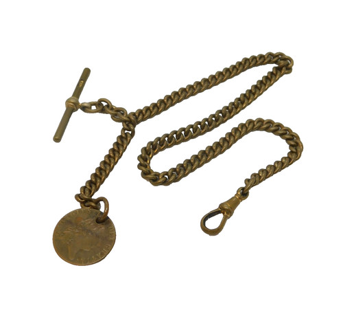 Victorian gilt metal albert - victorian,