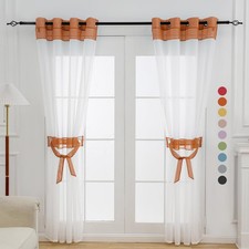 Burnt Orange and White Sheer
