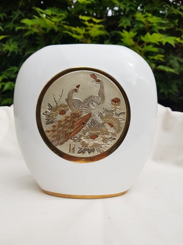 Large 18cm chokin vase - chokin, hand