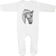 'Horse Portrait' Baby Romper