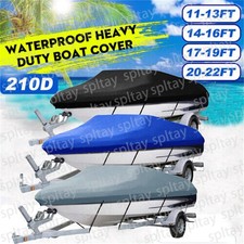 11-22ft Heavy Duty Boat Cover Marine V-Hull Speedboat Waterproof Dust Protector