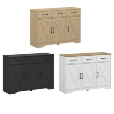 Wooden Farmhouse Sideboard 3 Drawers and 3 Doors Kitchen Buffet Storage Cabinet