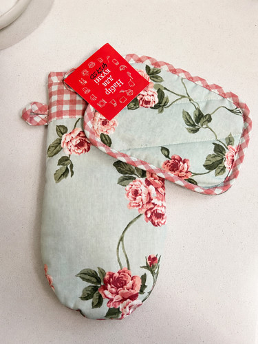 Floral oven mitt pot - oven, holder