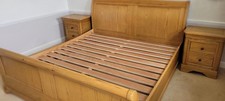 Oak Superking Sleigh Bed and 2
