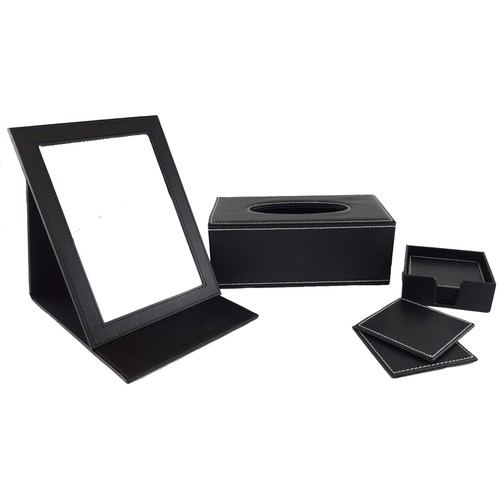 Faux leather coaster - leather, coaster,