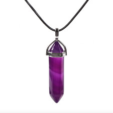 Hexagonal Natural Quartz Crystal Chakra Healing Point Pendant Necklace Jewelry