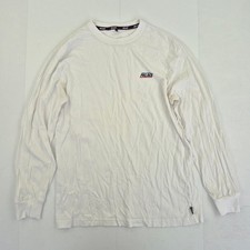 PALACE Top Medium White Men's Basically Long Sleeved Cotton Casual Skate Shirt