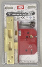 Union BS Insurance Approved 5 Lever Mortice Sashlock 80mm (3") Polished Brass