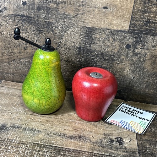 Vintage wood apple and - wood, pear