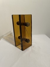 Vintage Amber Glass And Brass