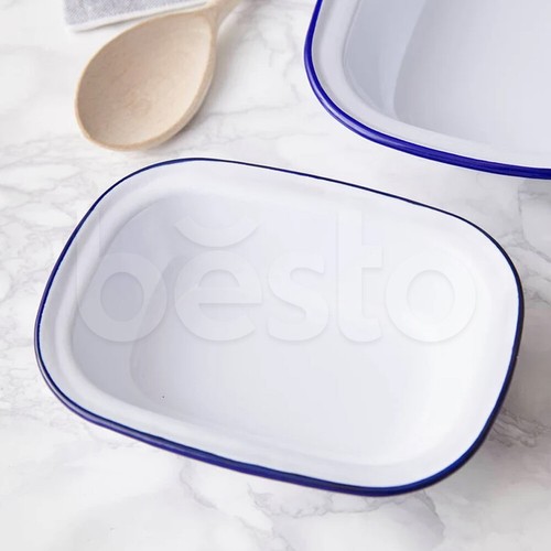 White blue enamel - &,