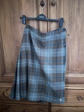 Lochcarron Douglas Weathered Tartan Kilt With Decorative Kilt Pin Ladies Size 14