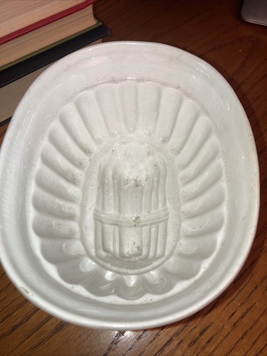 Antique ceramic jelly food - ceramic,