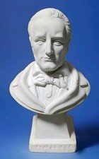 Vintage Small Plaster Of Paris Bust Sculpture, R Wagner Classical Music Composer