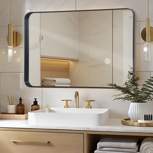Rectangle mirror with black - rectangle,