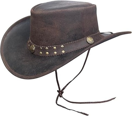 Real leather cowboy - leather, hat