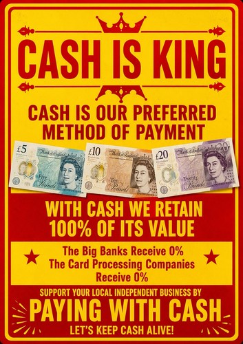 Cash king metal sign - cash, is