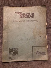 Vintage BSA Service Sheets Motorbike Motorcycle A Group Models Manual L@@K