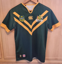 Australia International Cantebury Green & Gold Rugby League Shirt Jersey Small