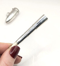 Antique Solid Silver Folding Cheroot Holder in Bullet Case & Bone Tip