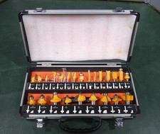 JCB 24 Piece Router Bit Set New 1/4 And 1/2 Shank Aluminium Case In Original Box