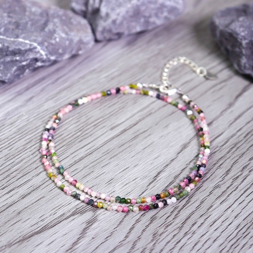 Watermelon tourmaline 2mm - watermelon,