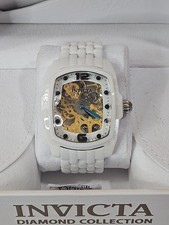Invicta Lupah White CERAMIC 48mm Case & Bracelet  Skeleton Dial Mechanical Watch