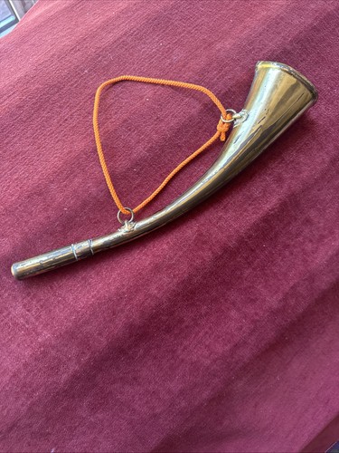 Vintage brass hunting horn - brass,
