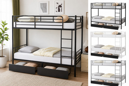 Twin over metal - twin, bed