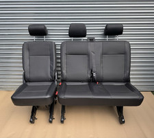 Genuine VW Transporter T6 T6.1 Rear Kombi Seats 2+1 Black Leatherette, Isofix