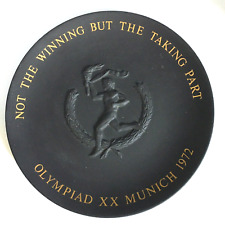 Vintage Wedgwood Munich Olympics 1972 Jaserware Black Basalt  Plate