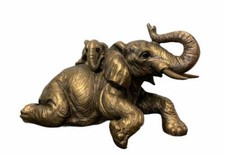 Bronzed Elephant And Calf Baby