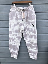 Missguided playboy tie dye OVERSIZED joggers size M uk 14 charcoal grey
