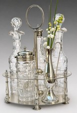 Antique silver plate cruet set - antique,