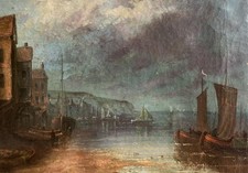 Antique oil painting - antique, nocturne