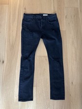 All Saints Black Denim Skinny Stretch Cigarette Jeans 32W