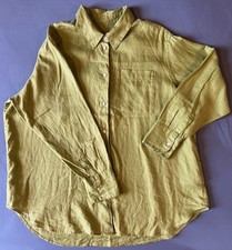 M&S women's linen shirt oversized 16 (more like 18-20), beautiful autumnal green