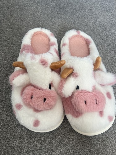 New spotted cow slippers - cow,