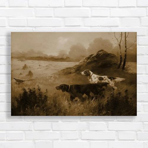 Wild hunting dogs sepia - hunting,