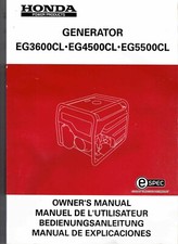 Honda Generator Owner's Manual for Models EG3600CL, EG4500CL, EG5500CL, 2013.