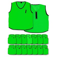 (Pack of 15) Mesh Numbered 1 - 15 Training Bibs (Youths, Adult) Youths Green You