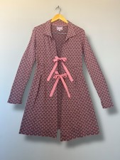 Avoca Anthology Pink Tie Front Long cardigan robe wrap Size Small 2 UK 8- 10