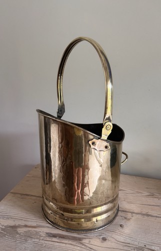 Vintage brass coal - brass, scuttle